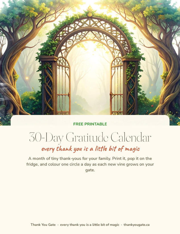 30-Day Gratitude Calendar cover